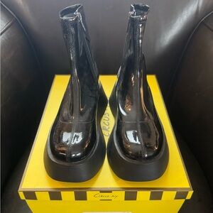 NIB! Perfect Circus by Sam Edelman Glossy Black Ankle Booties